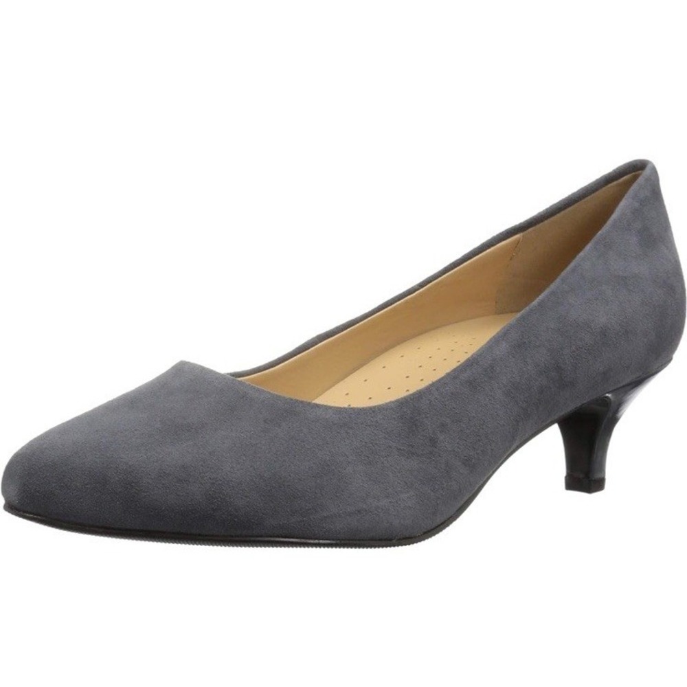 Trotters Women's Kiera Pump Heel Shoe Gray‎ Suede  8 Narrow New